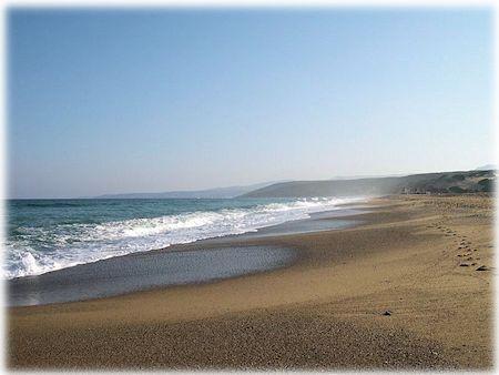 Descrizione sulla spiaggia di Piscinas.